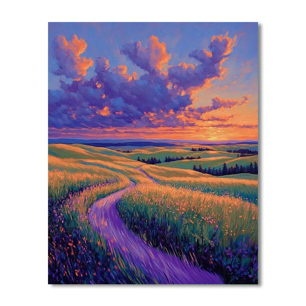 Frederick Varley Inspired Radiant Dusk Over Windswept Prairie Number painting