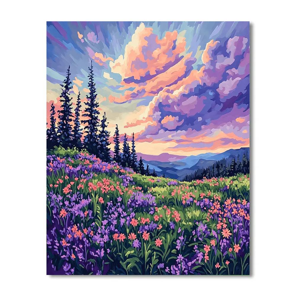 J. E. H. MacDonald Inspired Meadow Chorus With Layered Skies paint by number