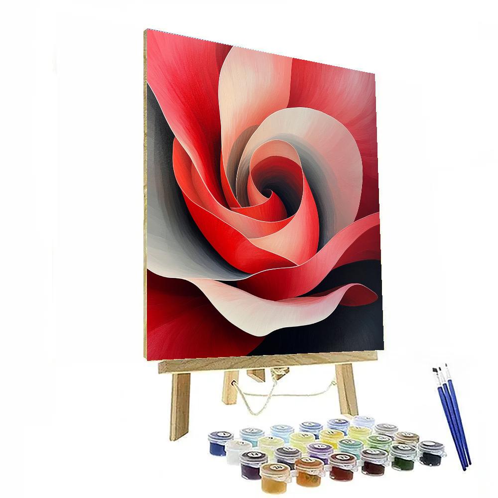Georgia O’Keeffe Inspired Crimson Petal Spiral Paint by numbers kits