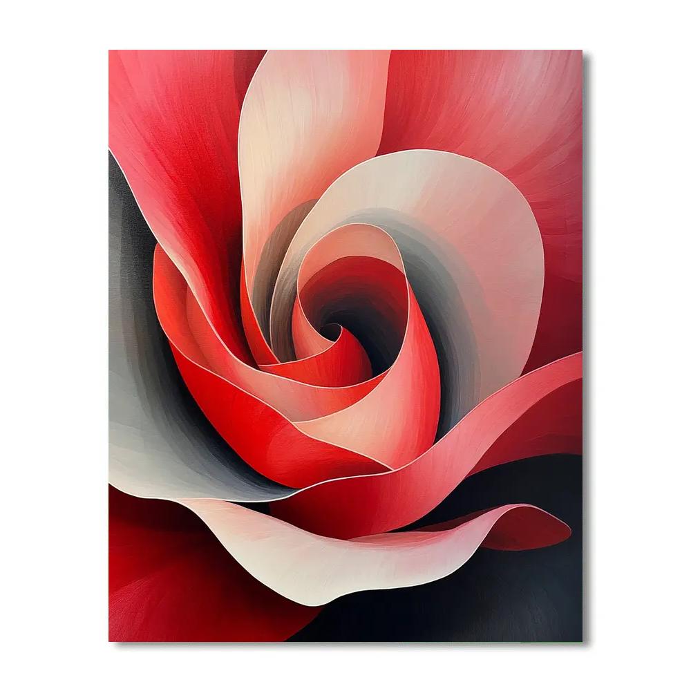 Georgia O’Keeffe Inspired Crimson Petal Spiral Paint by numbers kits