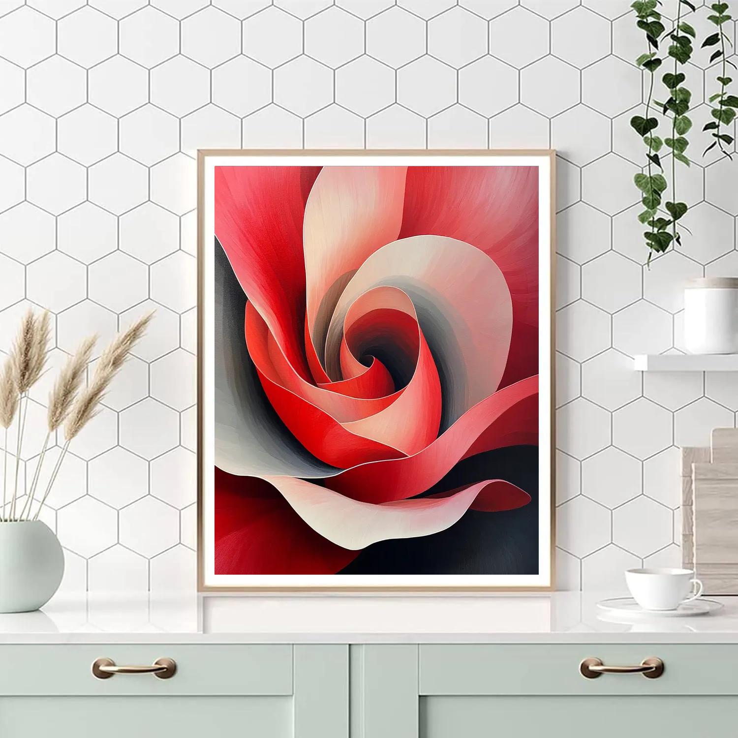 Georgia O’Keeffe Inspired Crimson Petal Spiral Paint by numbers kits