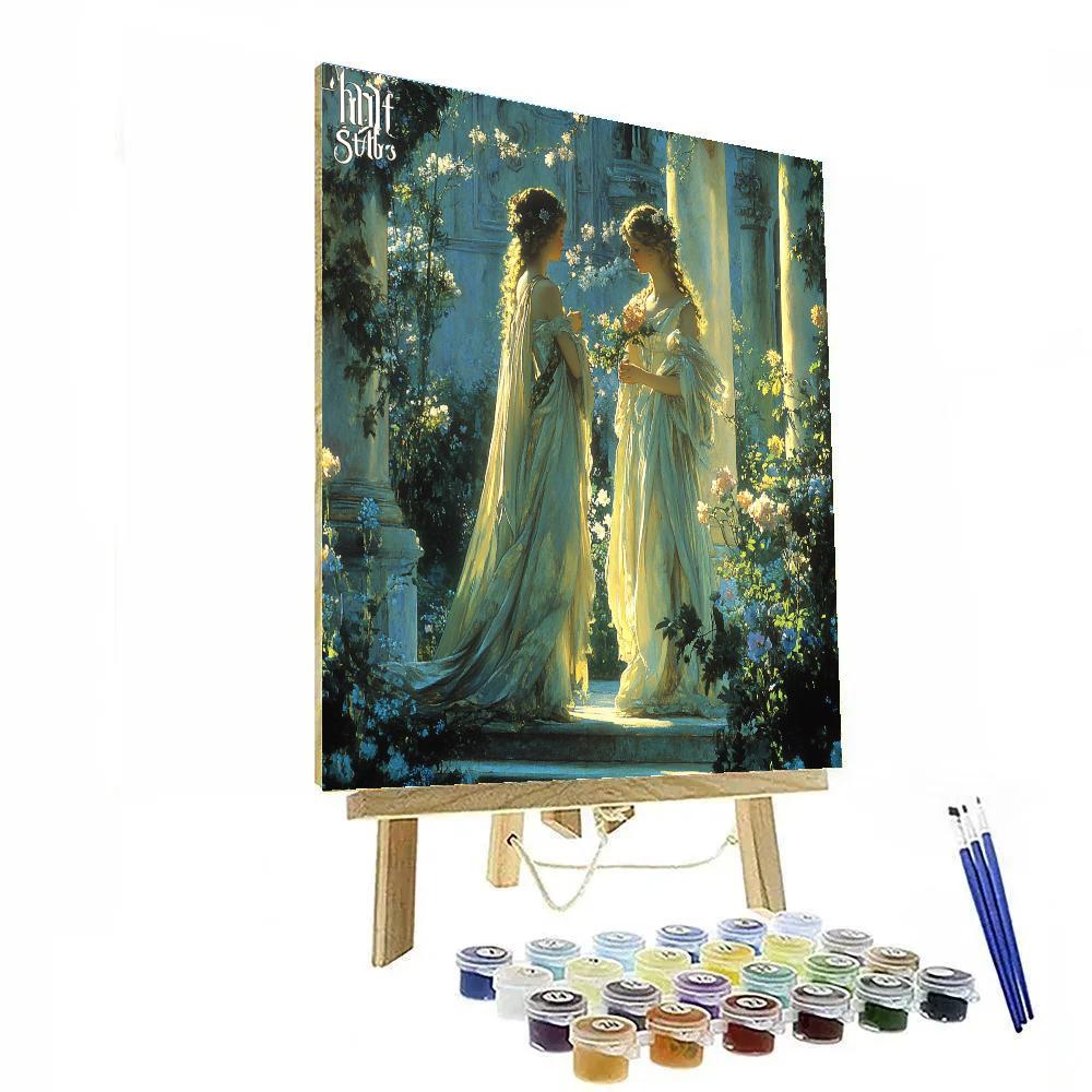 Botticelli Inspired Mythological Garden paint by color