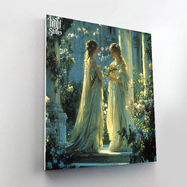 Botticelli Inspired Mythological Garden paint by color