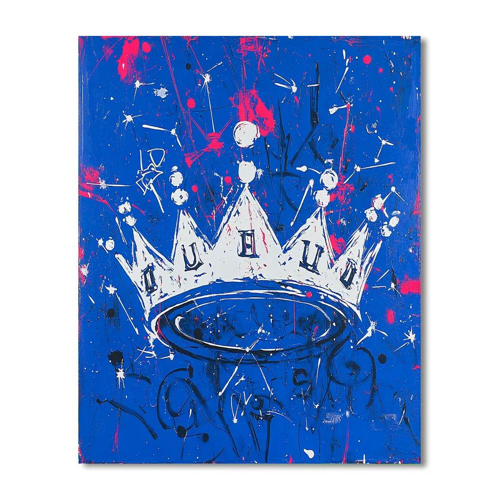 Jean-Michel Basquiat Inspired Crowned Cosmos DIY paint by numbers