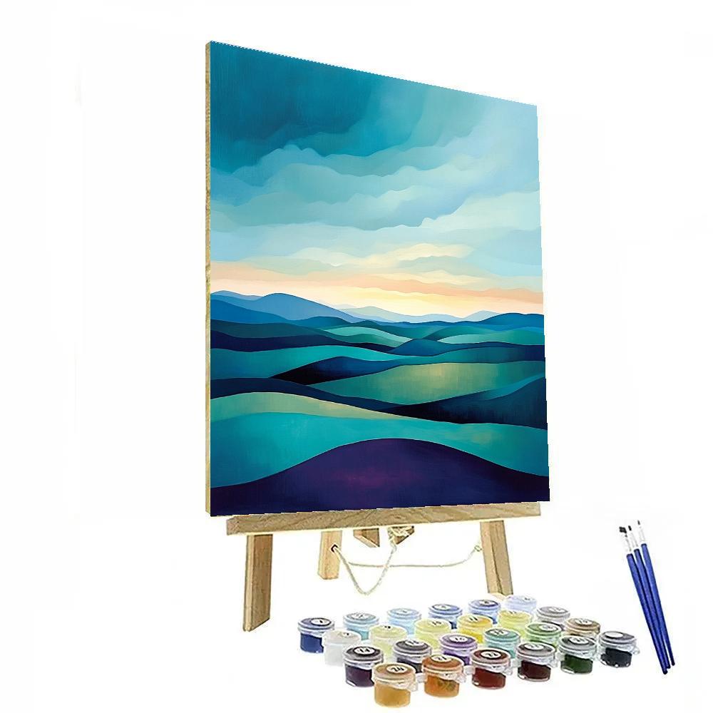 Georgia O’Keeffe Inspired Turquoise Mesa At Dusk DIY paint by numbers