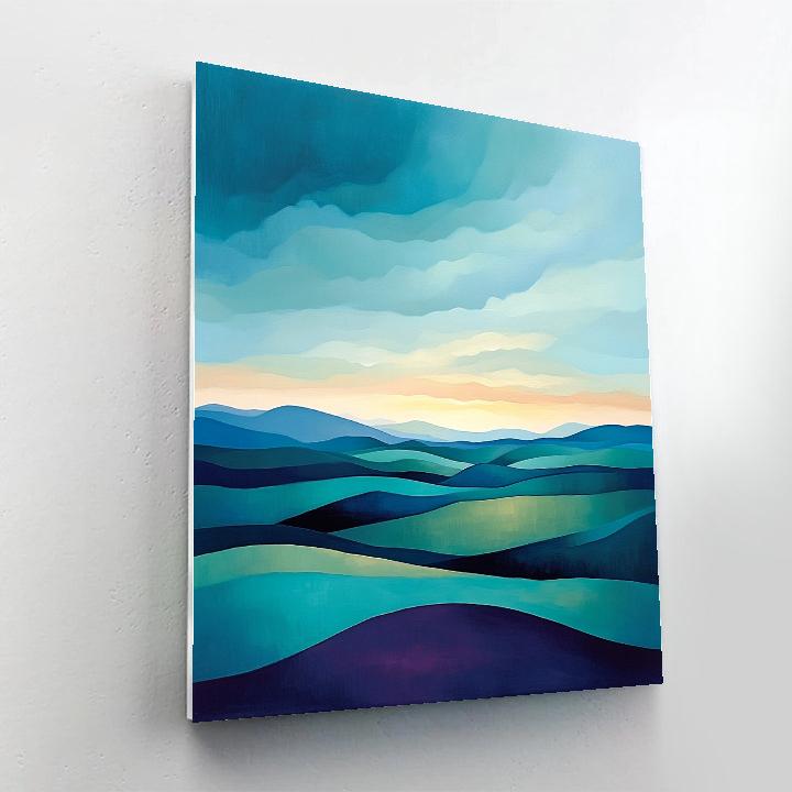 Georgia O’Keeffe Inspired Turquoise Mesa At Dusk DIY paint by numbers