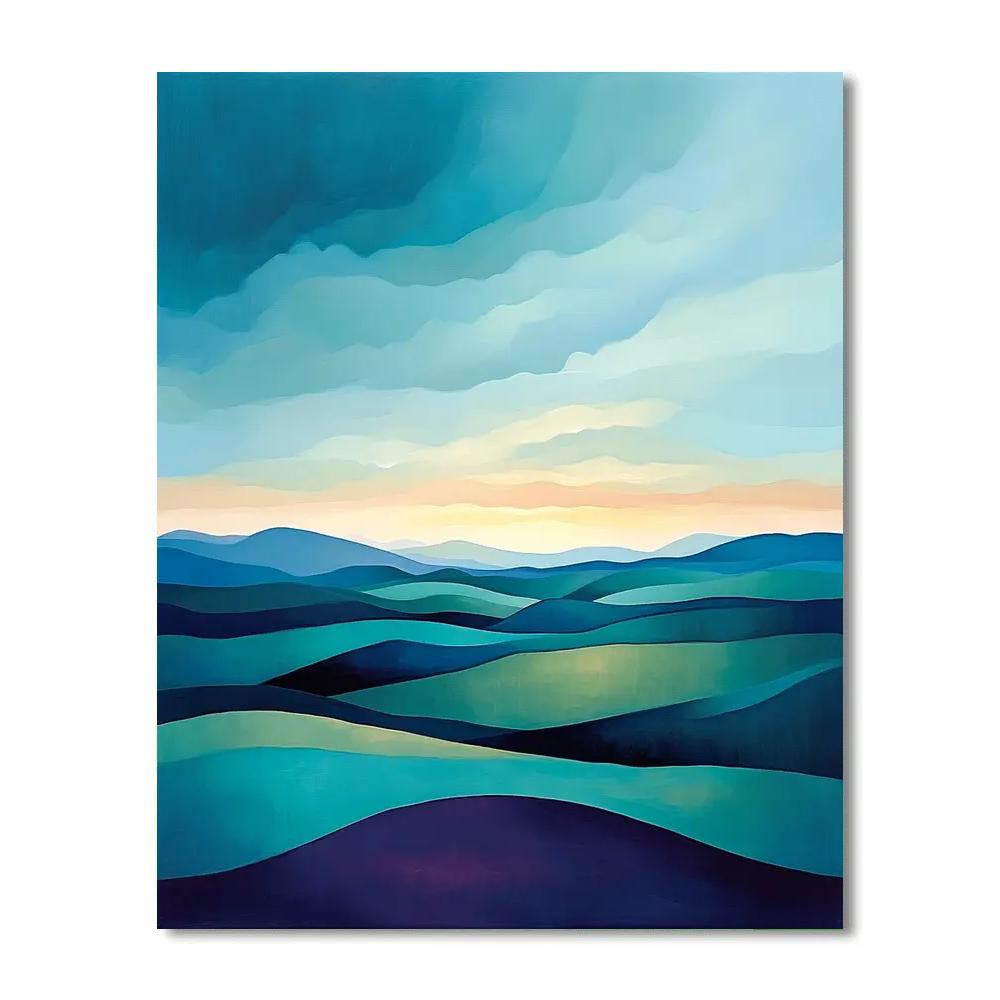 Georgia O’Keeffe Inspired Turquoise Mesa At Dusk DIY paint by numbers