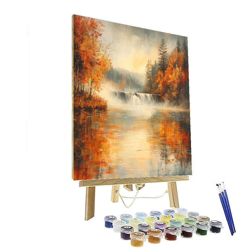Monet Inspired Autumn River Landscape paint by number