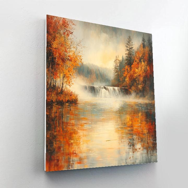 Monet Inspired Autumn River Landscape paint by number