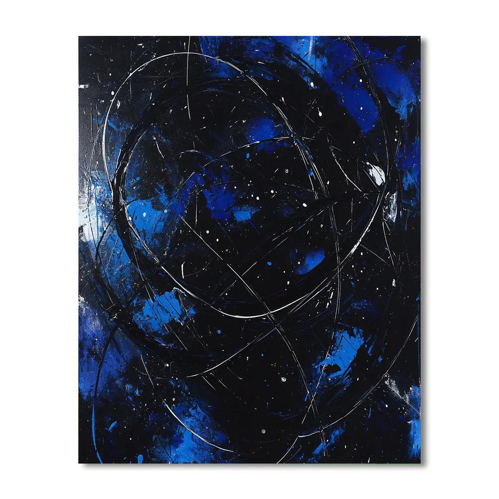 Jackson Pollock Inspired Midnight Currents Of Chaos Numbered painting kits