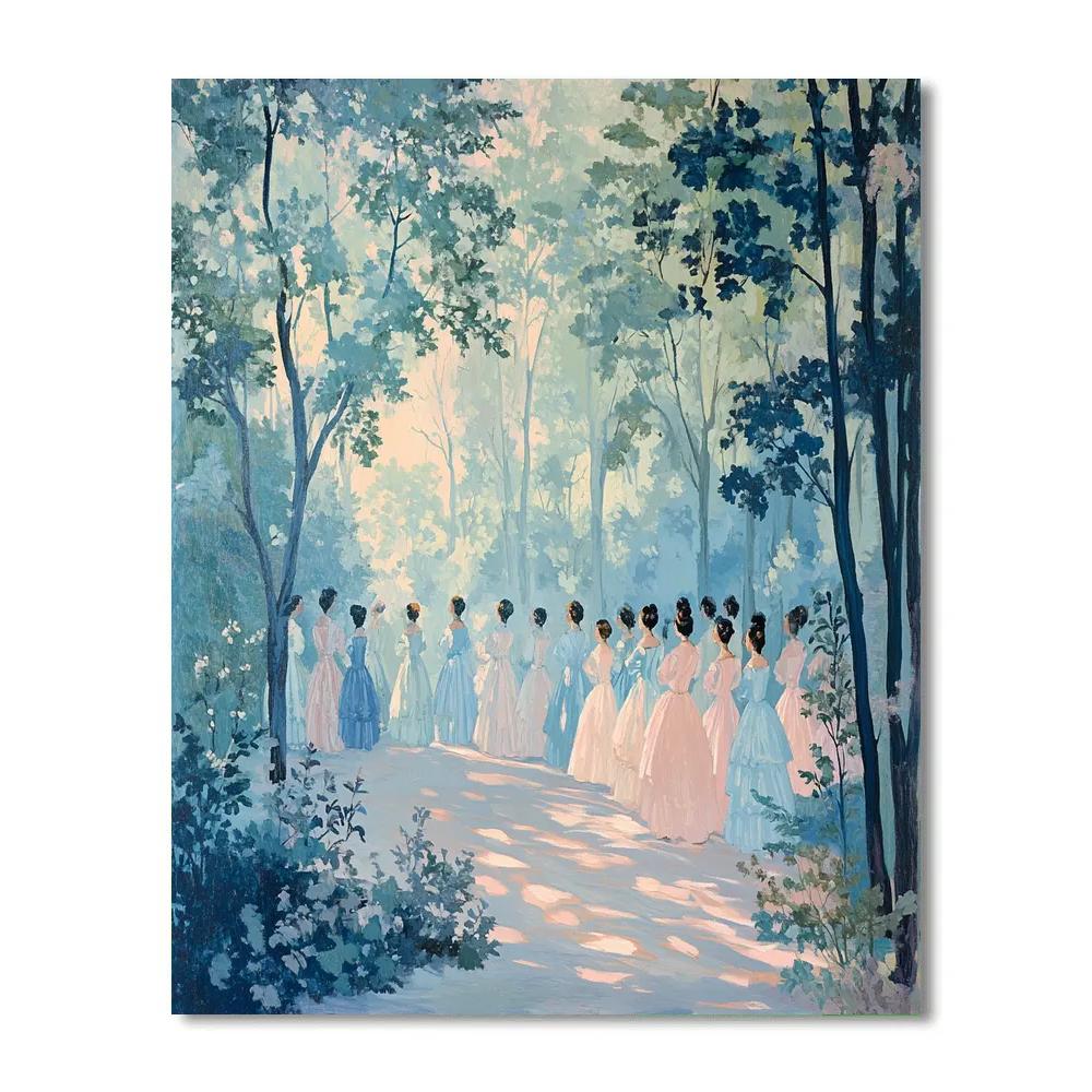 Raphael Inspired Renaissance Garden Meeting Painting by numbers kit