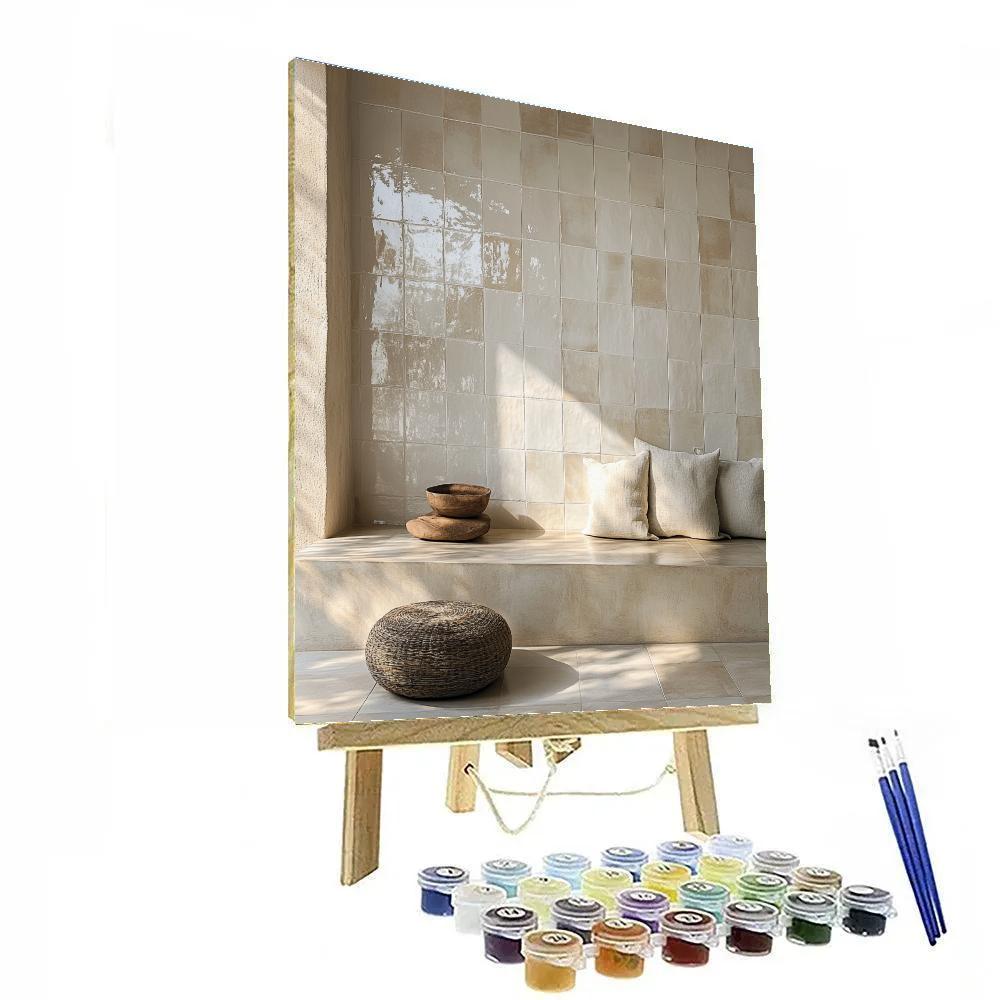 Johannes Vermeer Inspired Golden Morning Light On Delft Tiled Wall Numbered painting kits