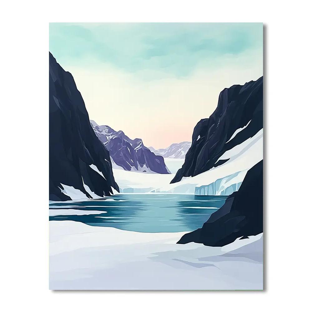 Lawren Harris Inspired Serene Icebound Fjord Painting by numbers kit