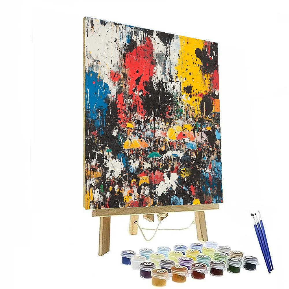 Jackson Pollock Inspired Market Chaos paint by numbers