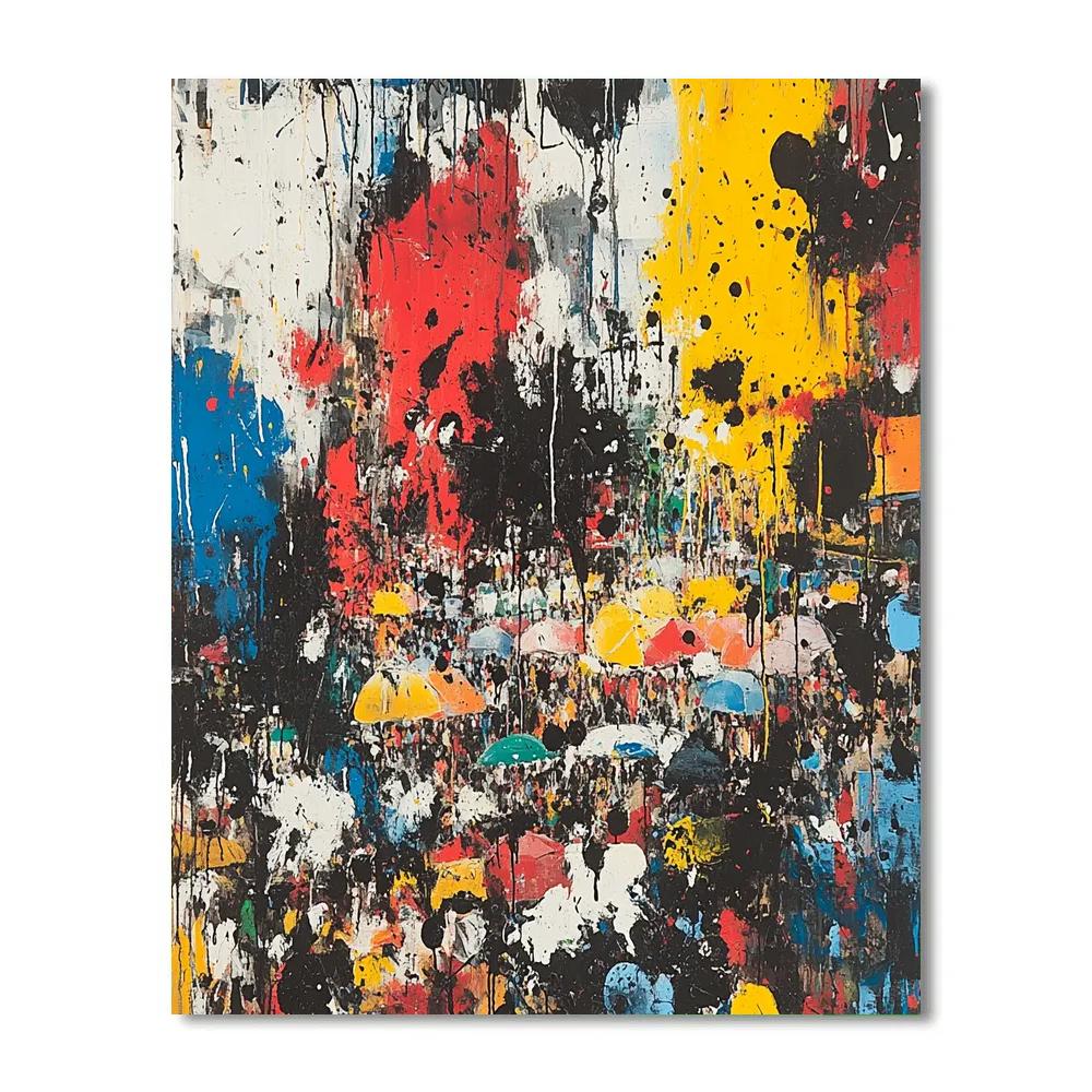 Jackson Pollock Inspired Market Chaos paint by numbers