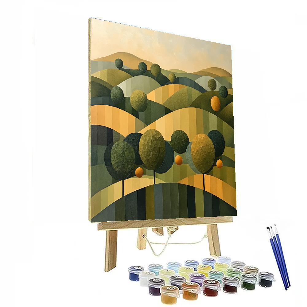 Pablo Picasso Inspired Cubist Orchard Abstract paint by number