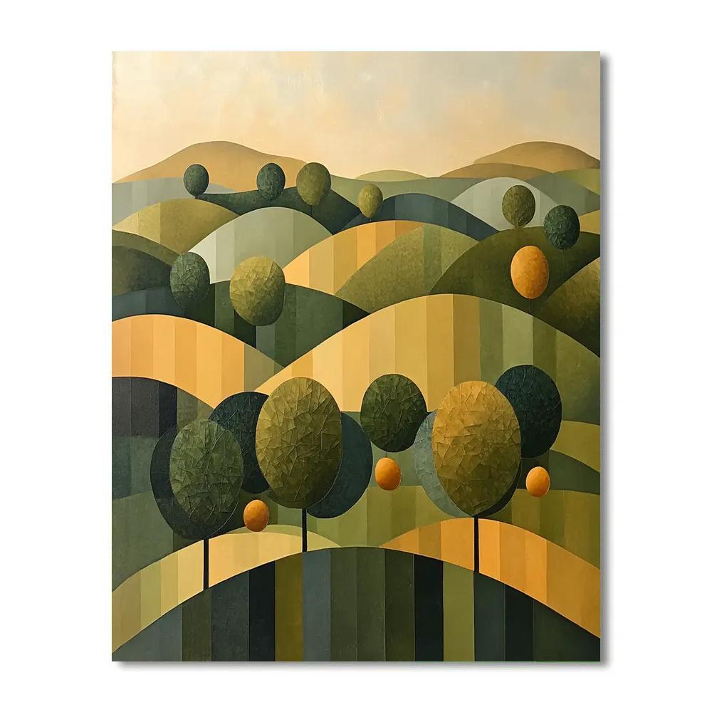 Pablo Picasso Inspired Cubist Orchard Abstract paint by number