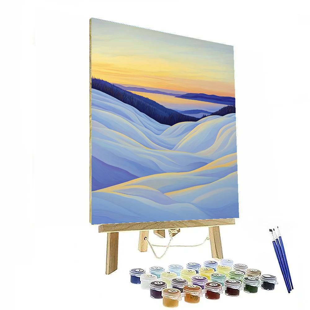 Lawren Harris Inspired Radiant Snowy Ridge At Dawn DIY paint by numbers