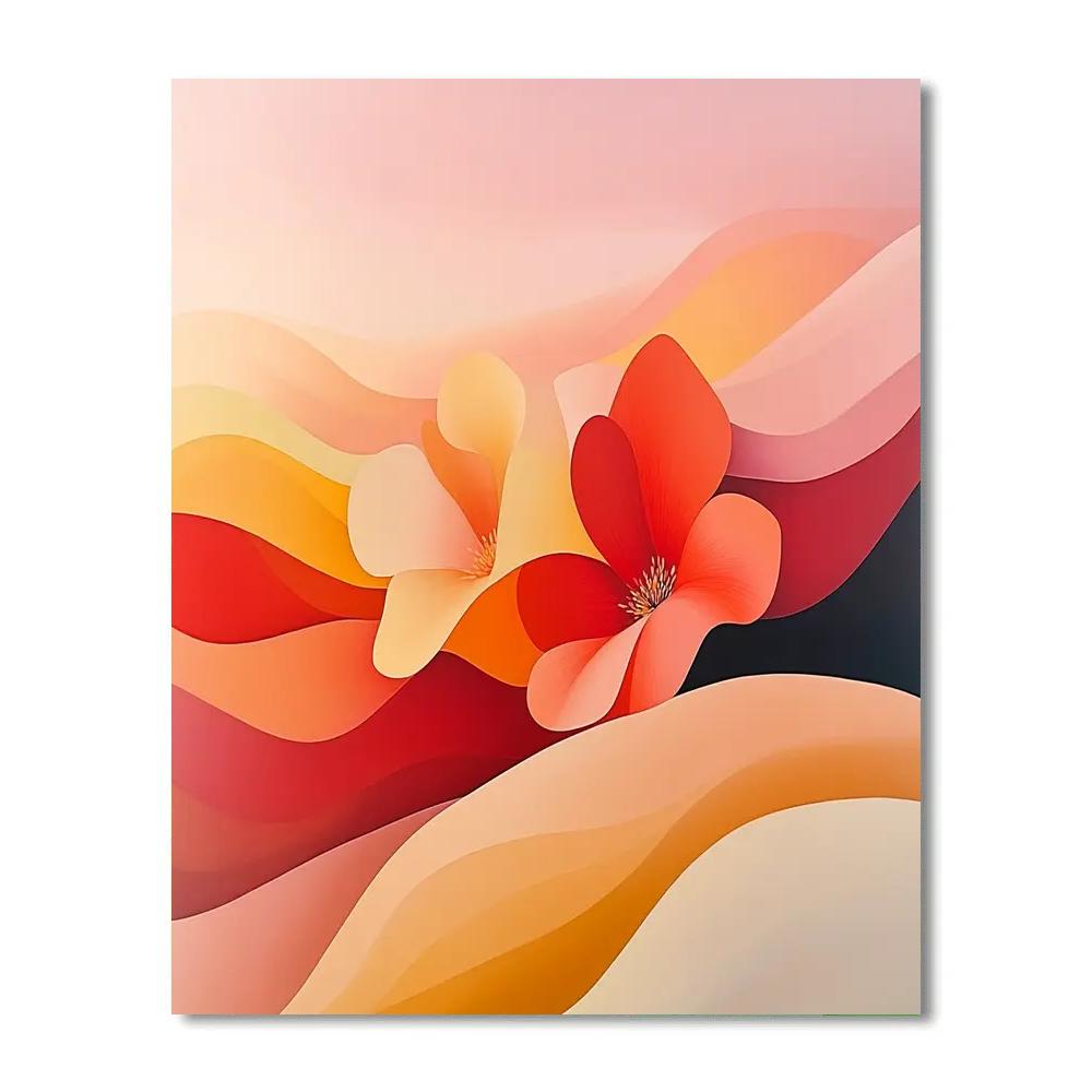 Georgia OKeeffe Inspired Desert Sunrise paint by color