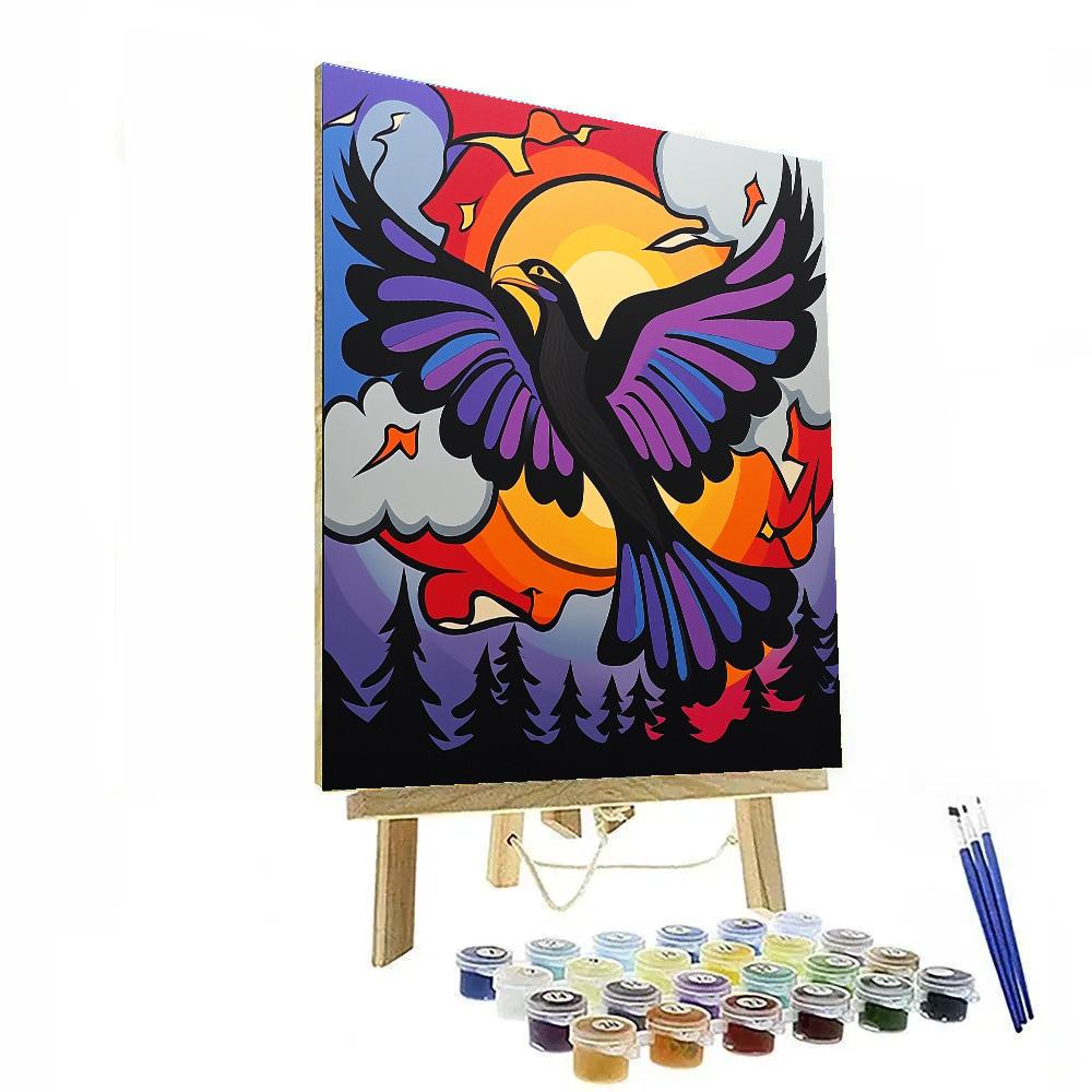 Norval Morrisseau Inspired Thunderbird Of The Sky Spirits Numbered painting kits