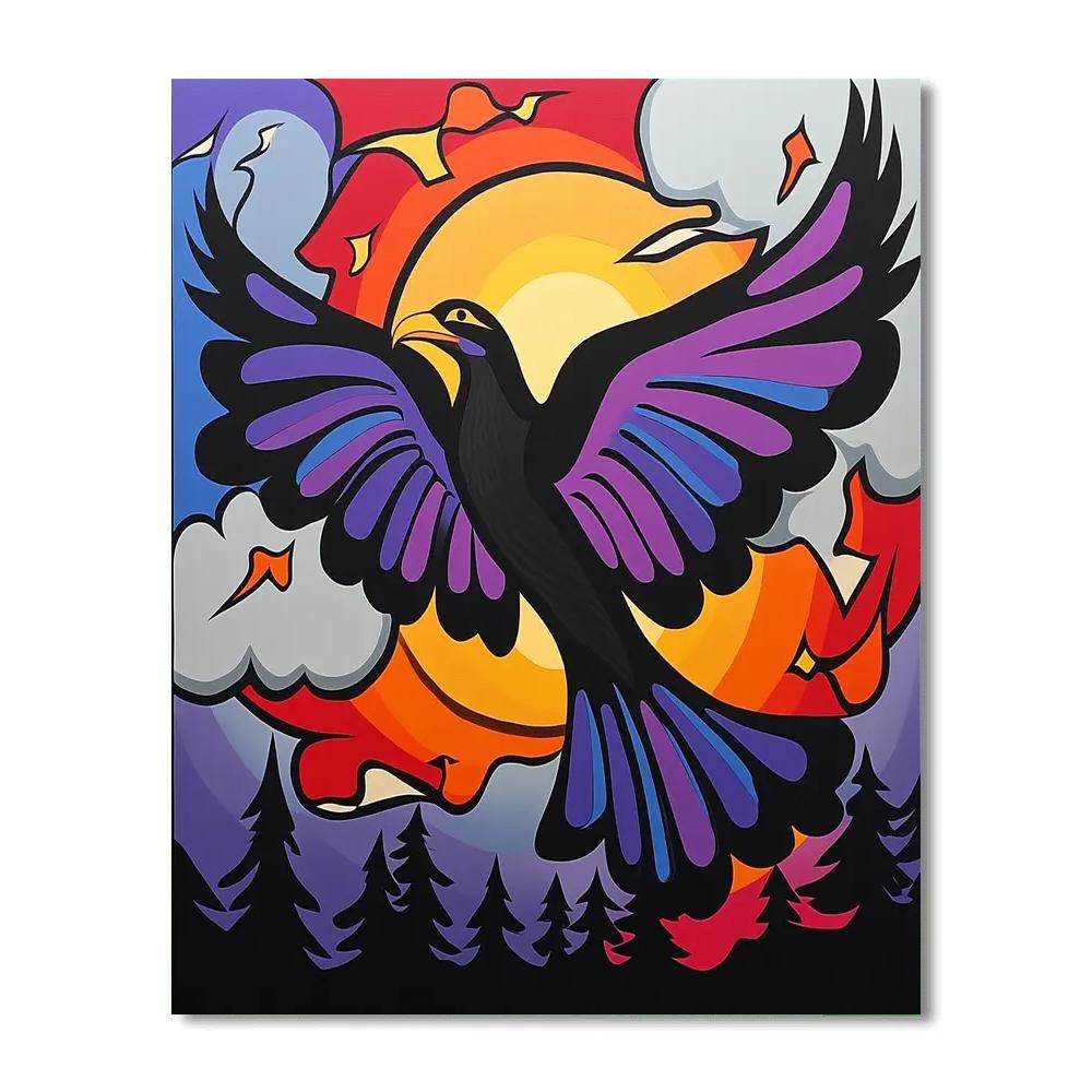 Norval Morrisseau Inspired Thunderbird Of The Sky Spirits Numbered painting kits