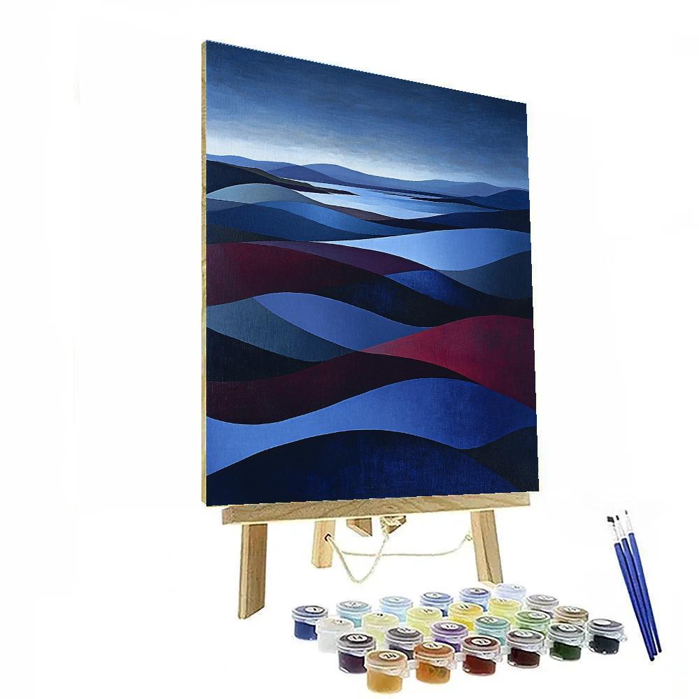 Pablo Picasso Inspired Fractured Coastal Dusk Paint by numbers art