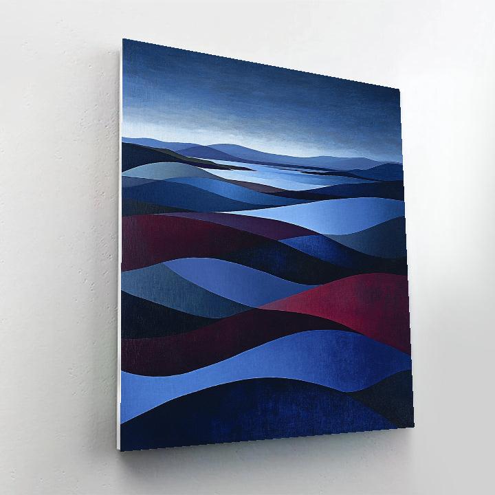 Pablo Picasso Inspired Fractured Coastal Dusk Paint by numbers art