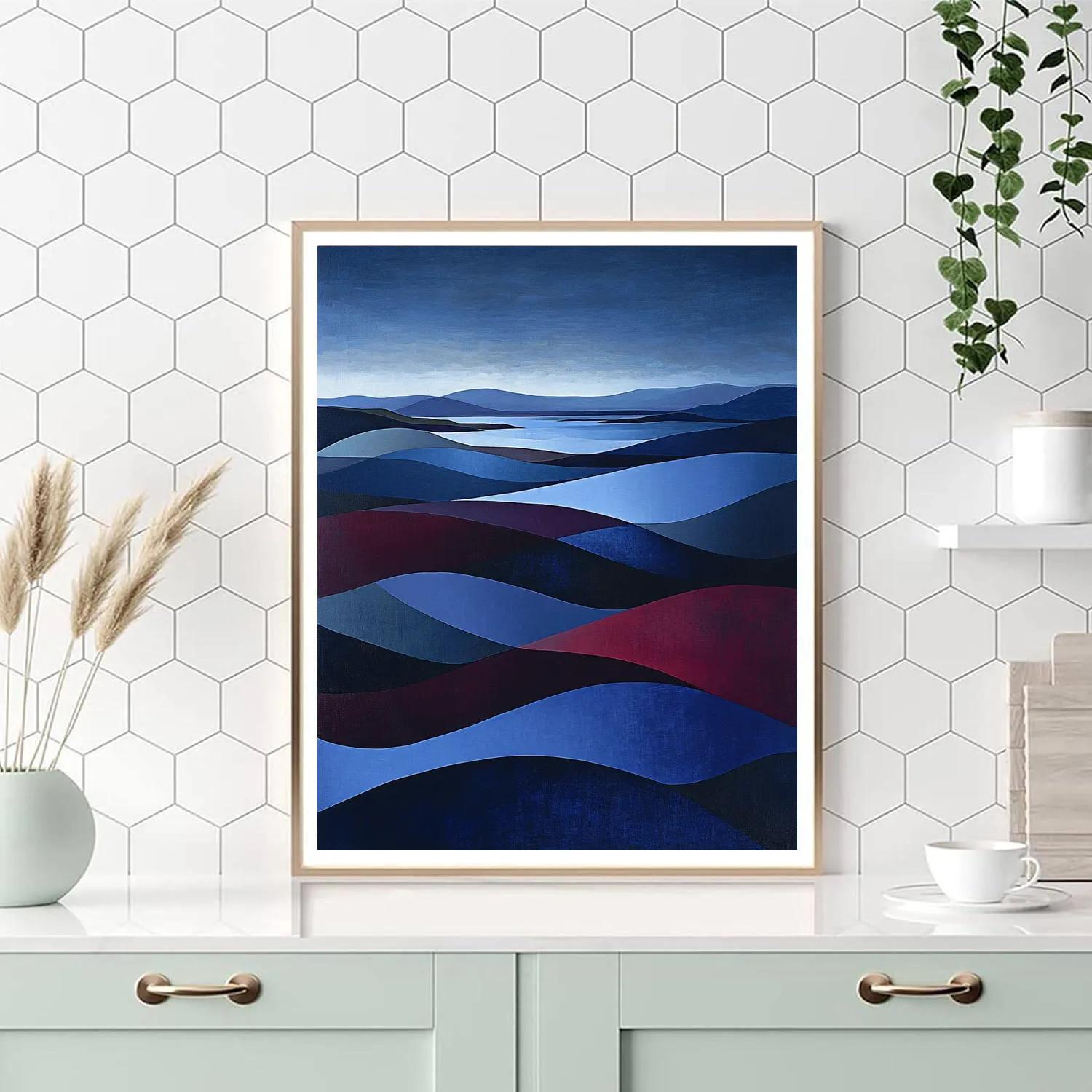 Pablo Picasso Inspired Fractured Coastal Dusk Paint by numbers art