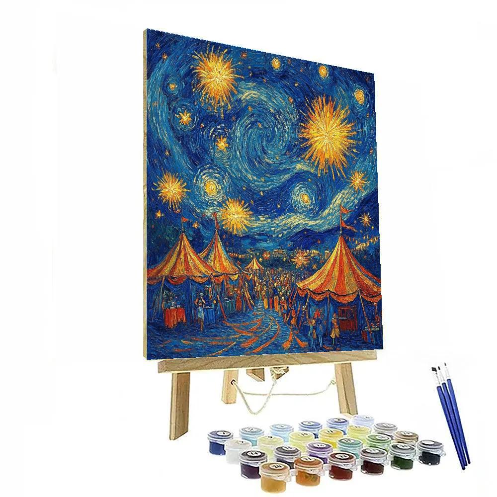 Van Gogh Inspired Starry Festival Night Paint by numbers art
