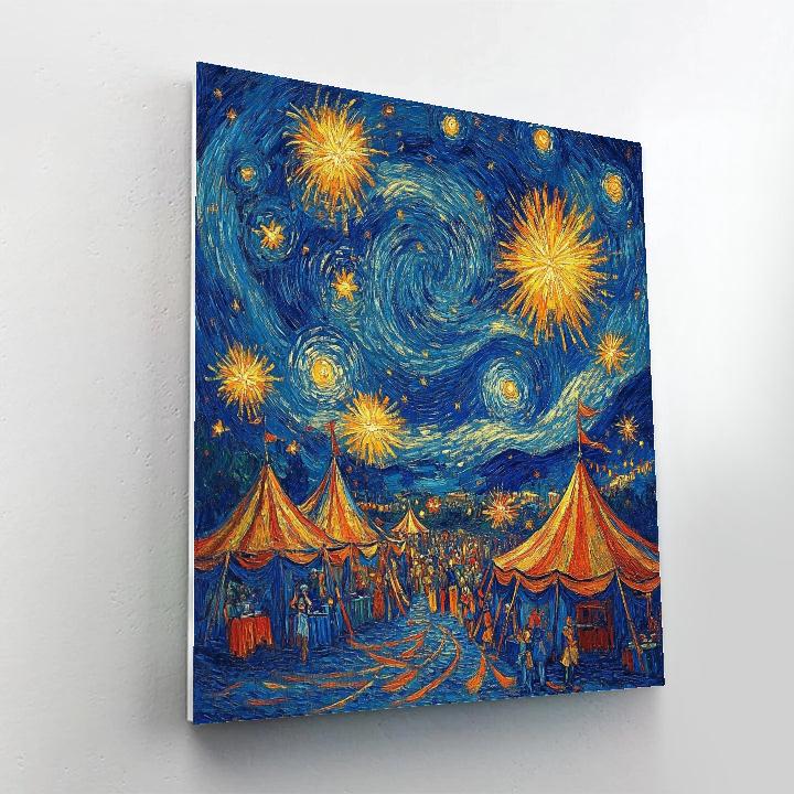 Van Gogh Inspired Starry Festival Night Paint by numbers art