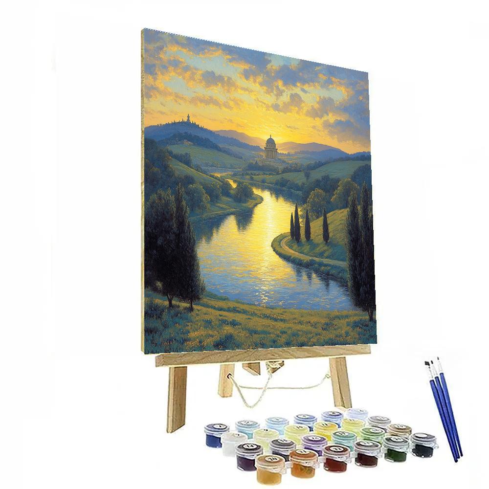 Raphael Inspired Dawn Over Idealized Countryside Numbered painting kits