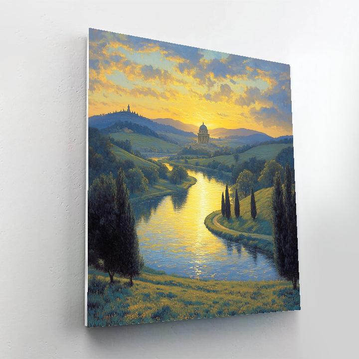 Raphael Inspired Dawn Over Idealized Countryside Numbered painting kits