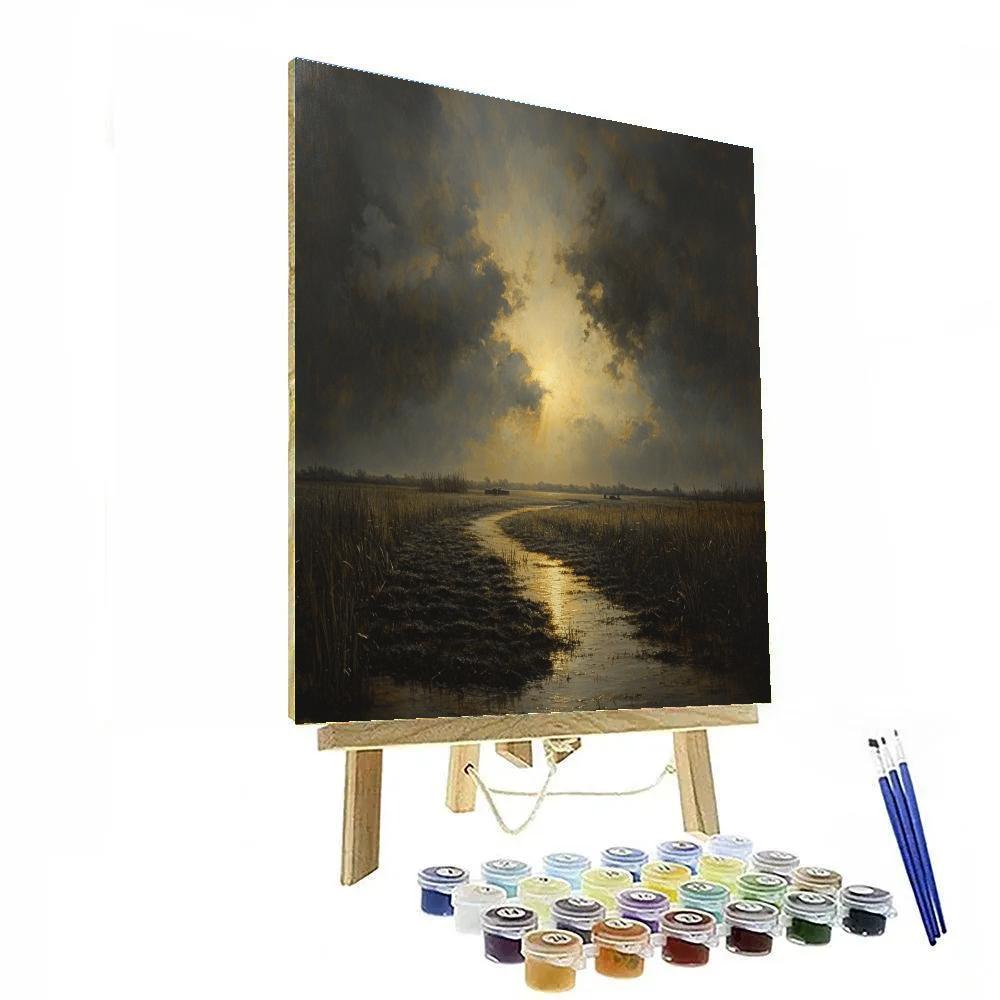 Rembrandt Inspired Storm Over Peatlands Paint by numbers art
