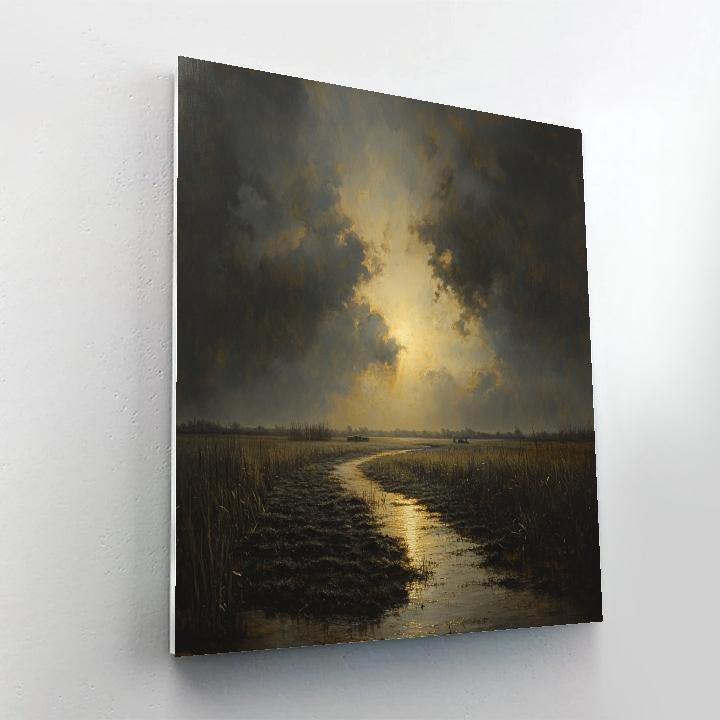 Rembrandt Inspired Storm Over Peatlands Paint by numbers art