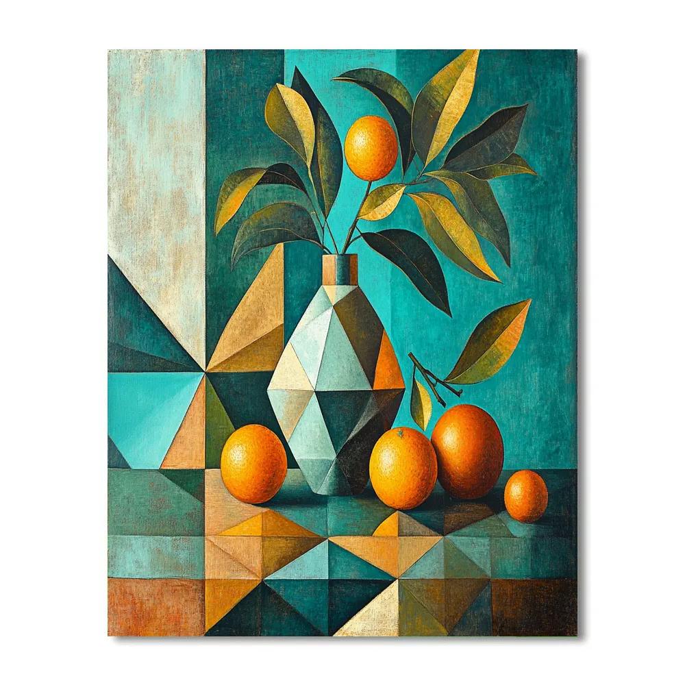 Pablo Picasso Inspired Symbolic Still Life With Vase And Citrus DIY paint by numbers