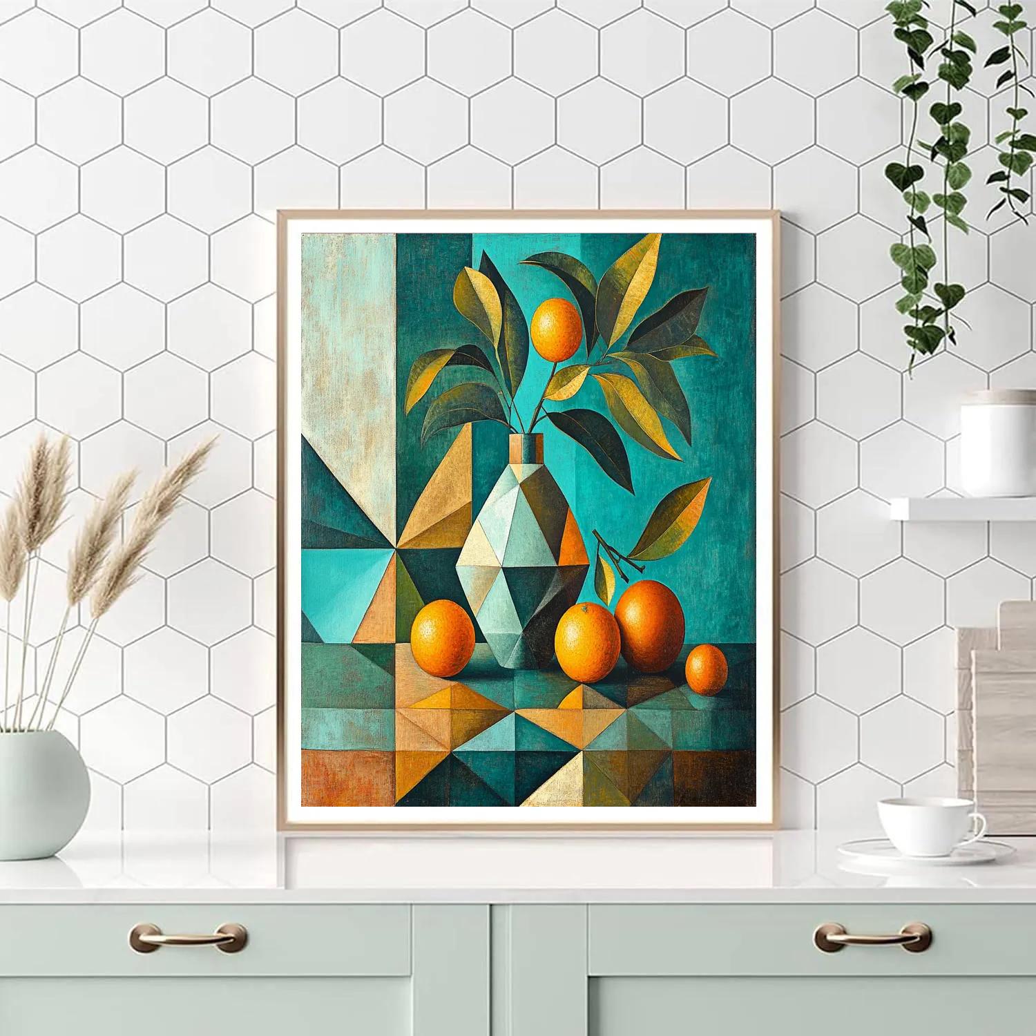 Pablo Picasso Inspired Symbolic Still Life With Vase And Citrus DIY paint by numbers