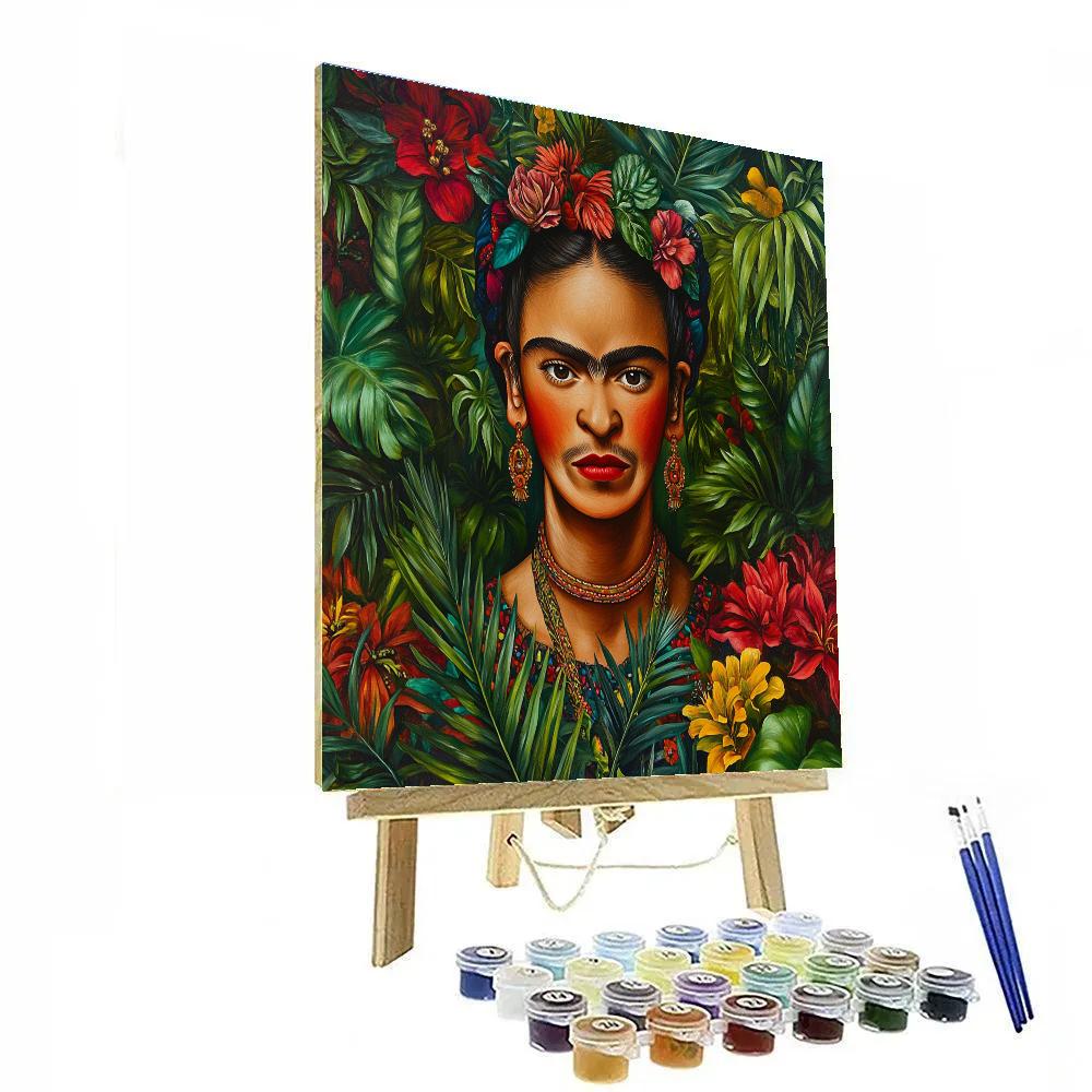 Frida Kahlo Inspired Botanical Self-Portrait paint by numbers