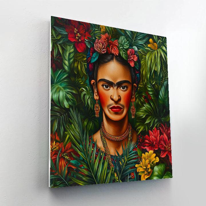 Frida Kahlo Inspired Botanical Self-Portrait paint by numbers