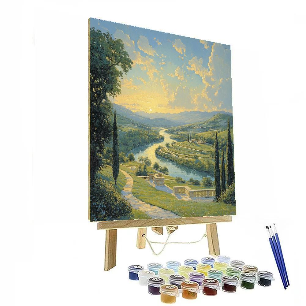 Raphael Inspired Harmonious Valley With Flowing River Number painting