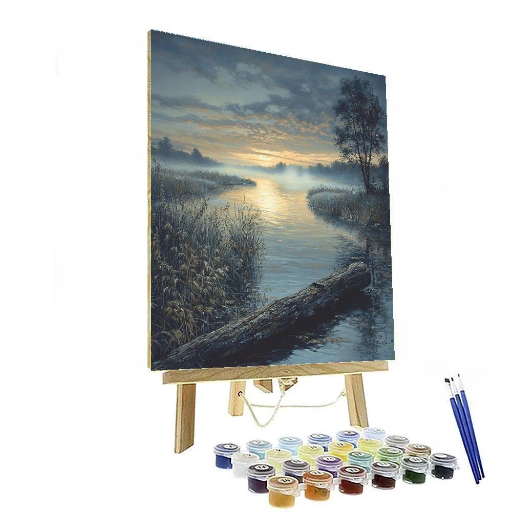 Rembrandt Inspired River Shaft Through Reeds Paint by numbers art