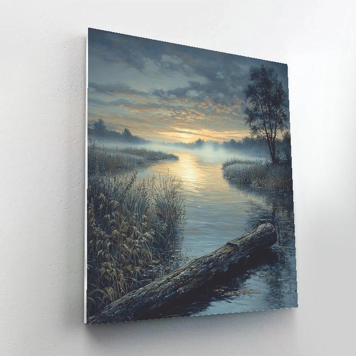 Rembrandt Inspired River Shaft Through Reeds Paint by numbers art