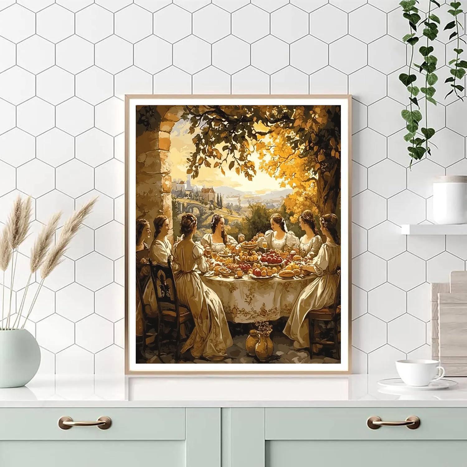 Raphael Inspired Celebration Feast paint by numbers