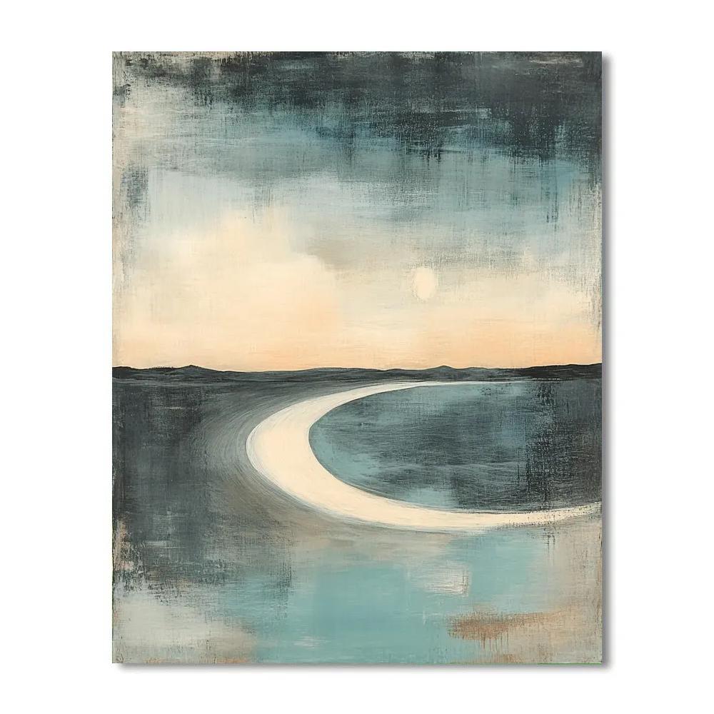 Zhao Mengfu Inspired River Of Ink And Moon Paint by numbers kits