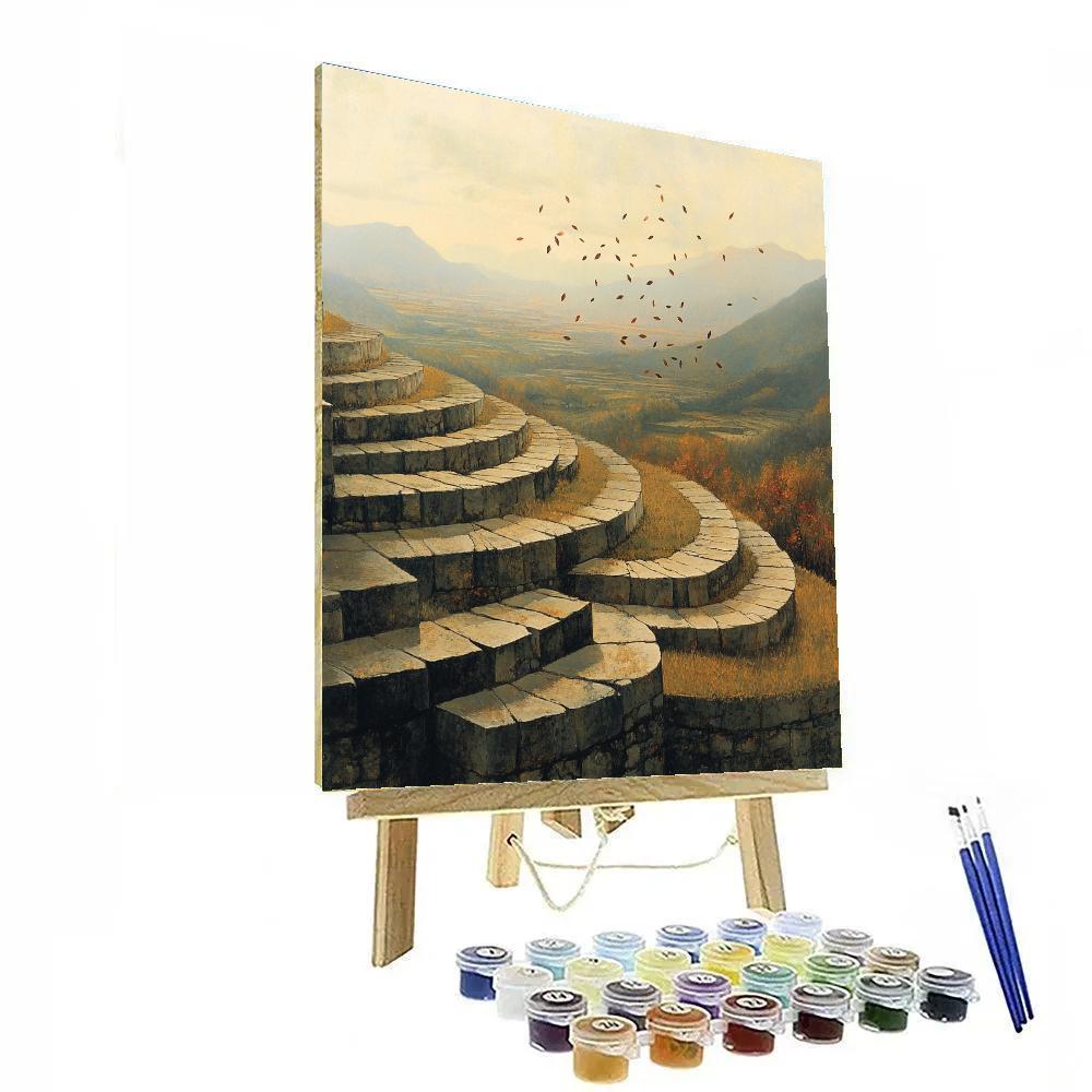Zhao Mengfu Inspired Autumn Wind Over Stone Steps paint by color