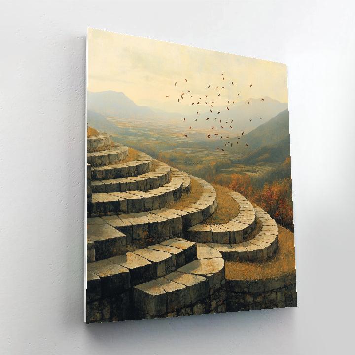 Zhao Mengfu Inspired Autumn Wind Over Stone Steps paint by color