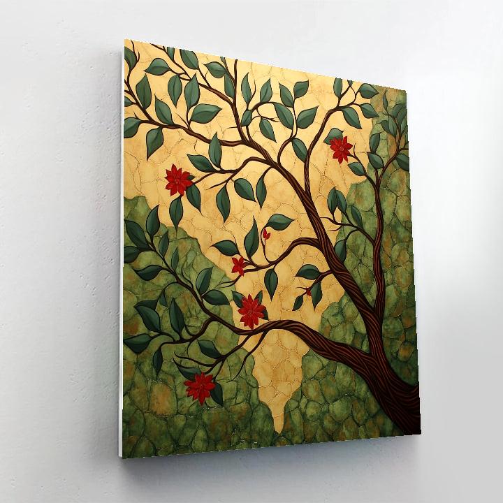 Nandalal Bose Inspired Mythic Banyan Patterns Painting by numbers kit