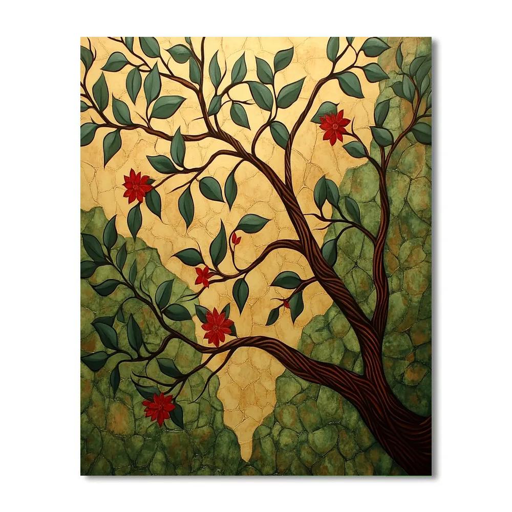 Nandalal Bose Inspired Mythic Banyan Patterns Painting by numbers kit