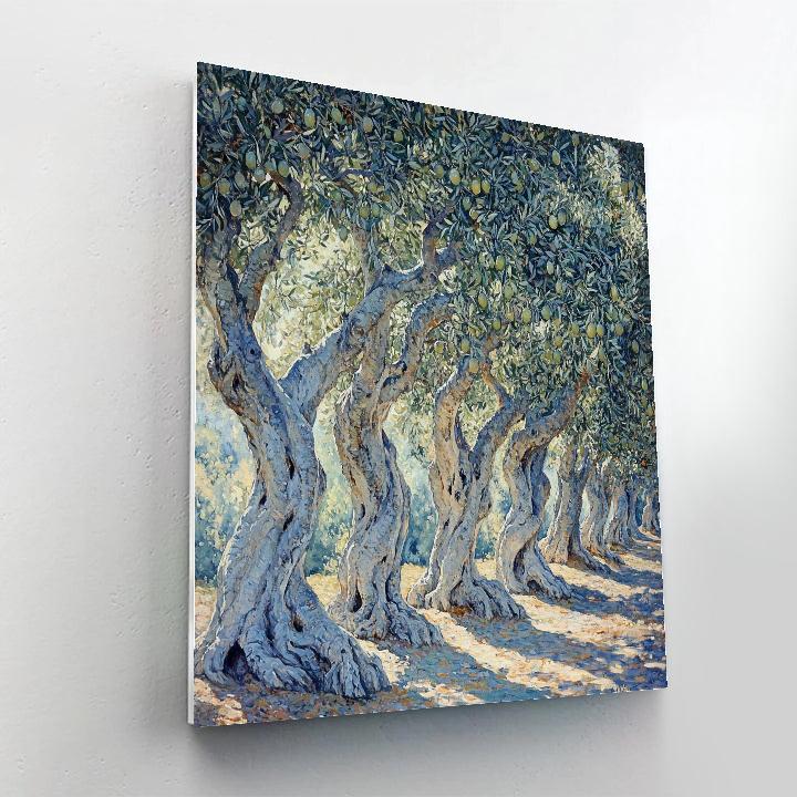Michelangelo Inspired Moonlit Olive Grove Paint by numbers art