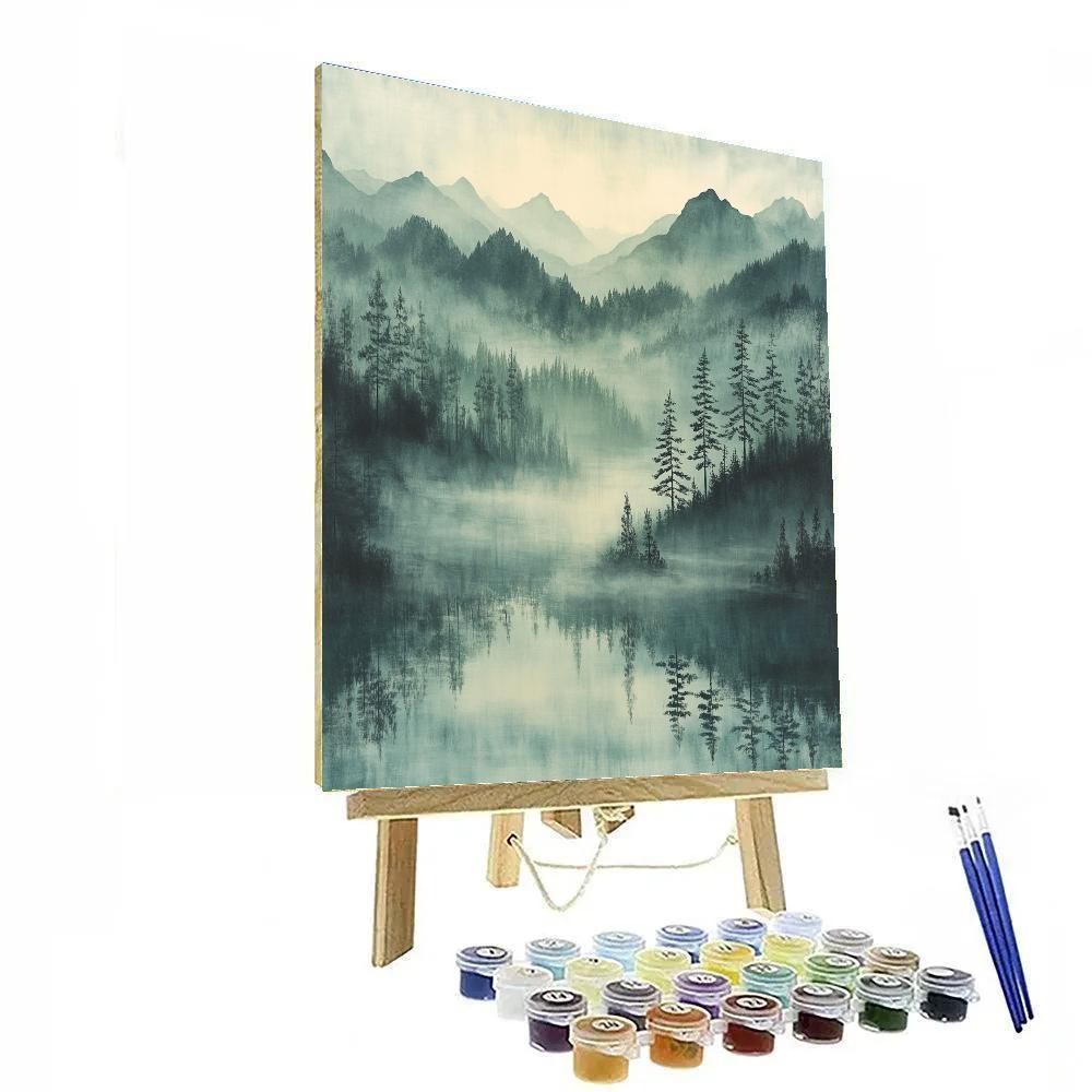 Zhao Mengfu Inspired Whispering Mist DIY paint by numbers