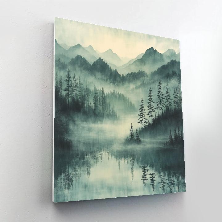 Zhao Mengfu Inspired Whispering Mist DIY paint by numbers